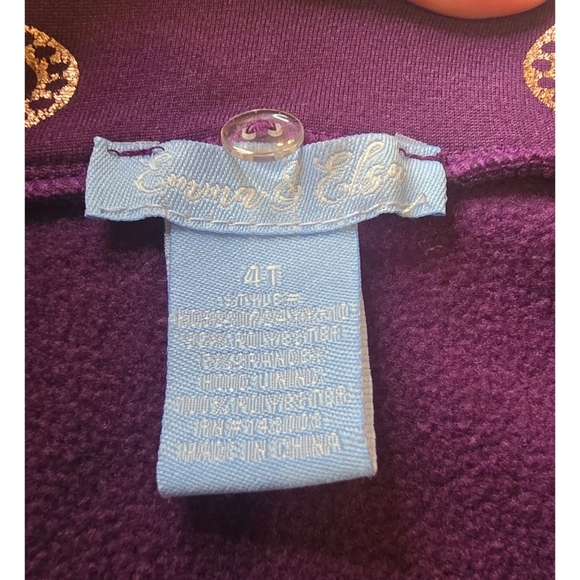 Emma & Elsa Burgundy Heart Zipper Hoodie – Size 4T - Picture 4 of 4